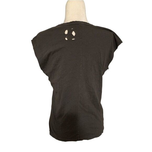 sundry womens gray white Crew Neck striped tank top 0 xs - Picture 2 of 4